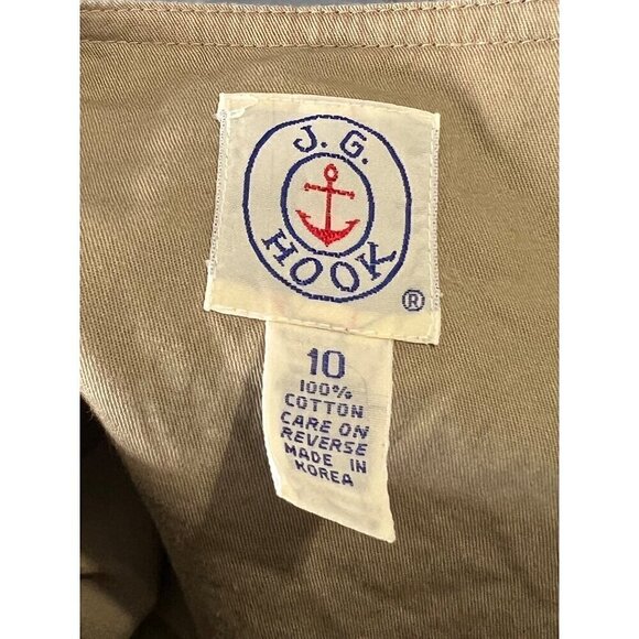 J.G. Hook Button-Down Pleated ShirtDress Size 10 Tan Pockets Demure - Picture 3 of 12